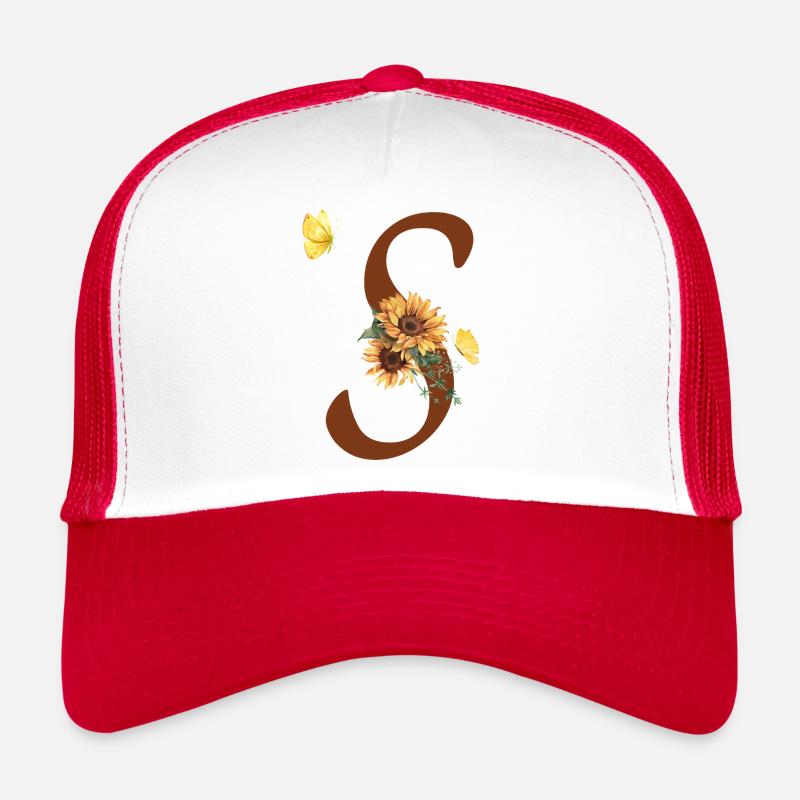 Lettre s tournesol papillon Casquette trucker 