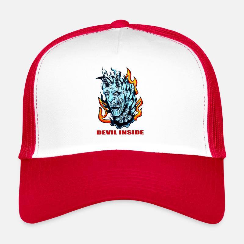 DEVIL - Trucker Cap - Weiß/Rot