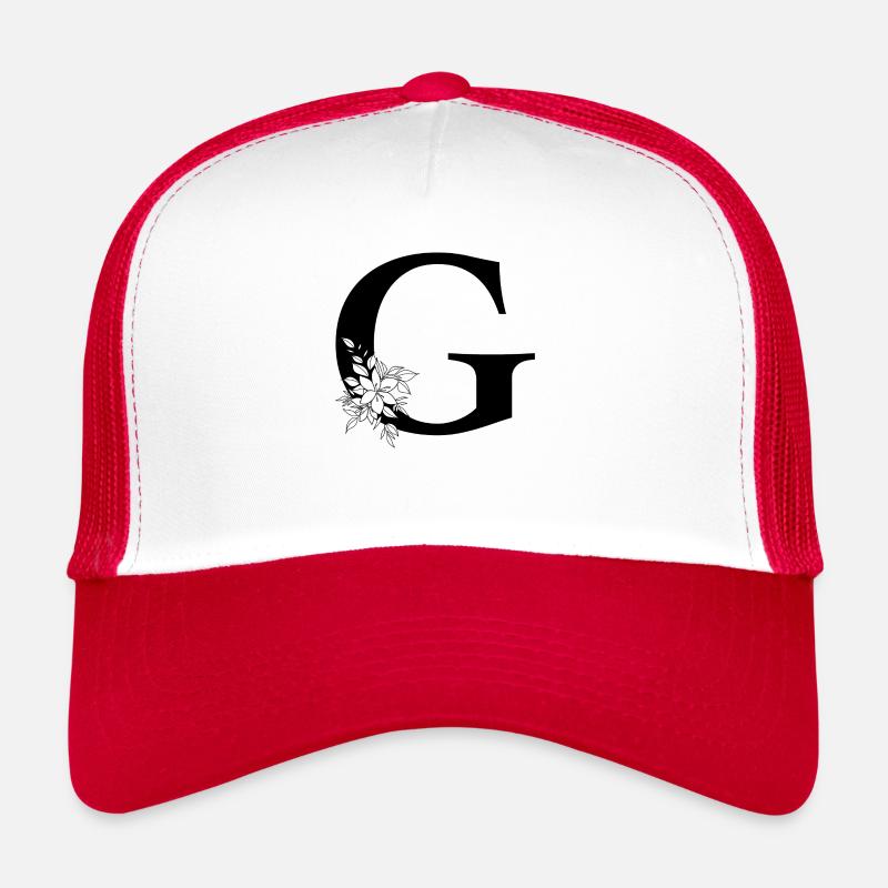 Buchstabe G - Trucker Cap - Weiß/Rot
