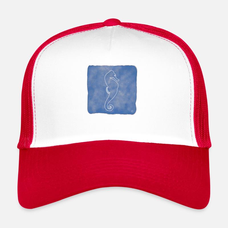 « Seahorse », Boho Line Art Design, Ocean Series Casquette trucker 