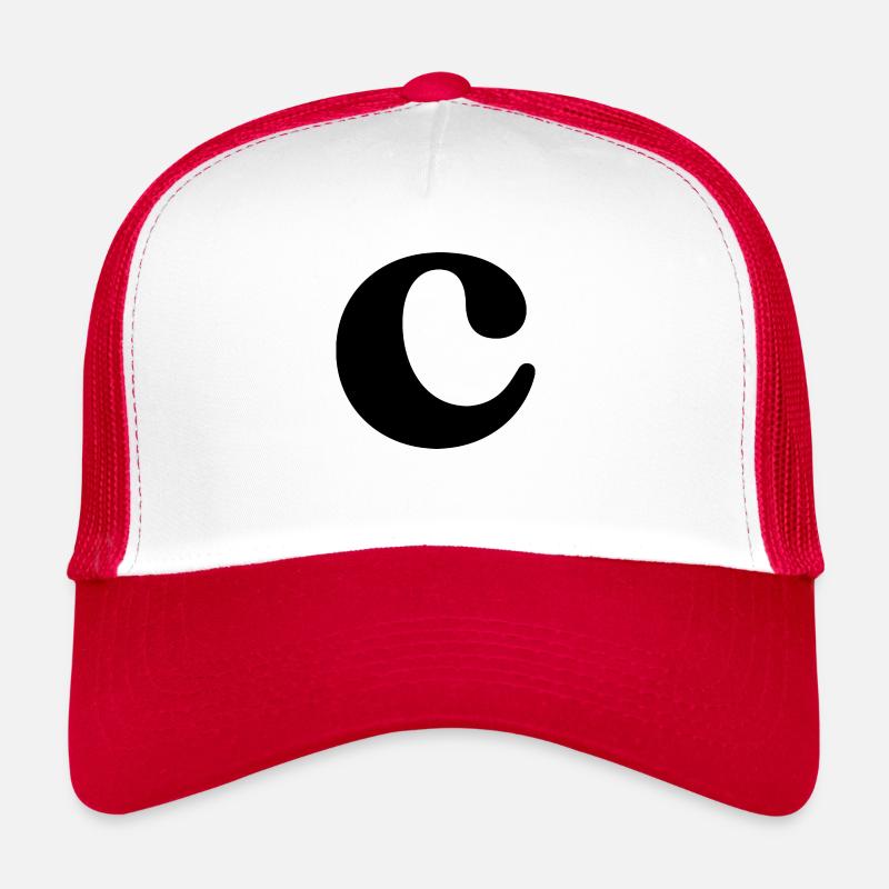 Buchstabe c - Trucker Cap - Weiß/Rot