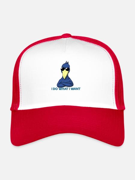 Shoebill Bird Ornithologist Forest I Gift - Trucker Cap - white/red - Front