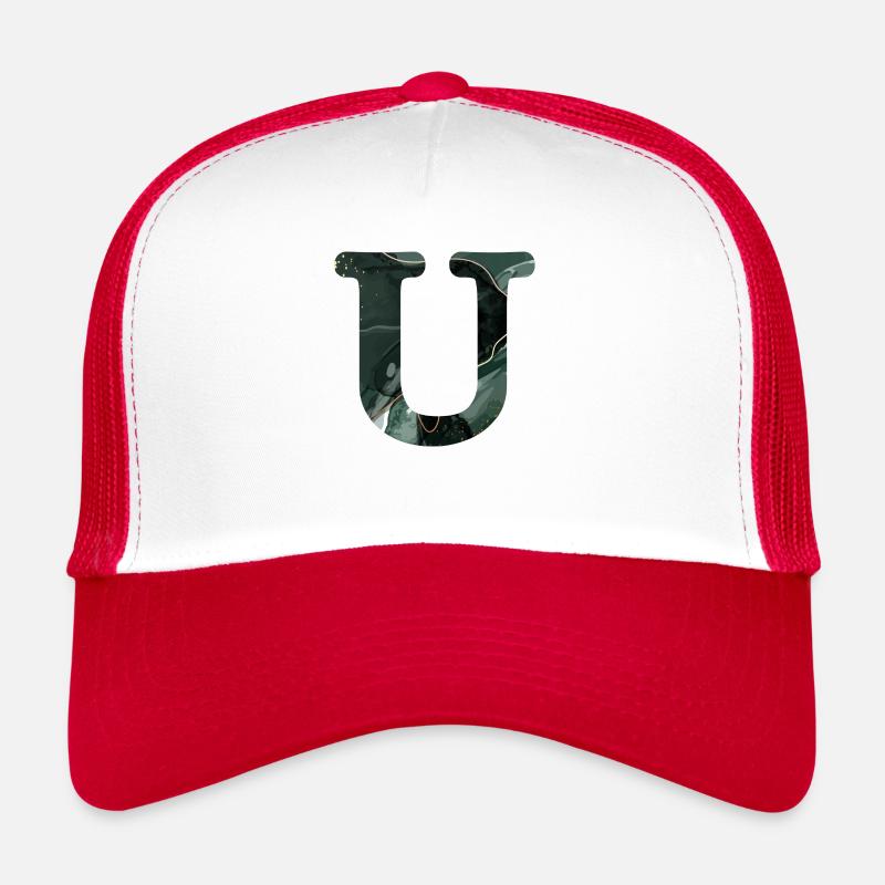 Lettre u marbré vert Casquette trucker 