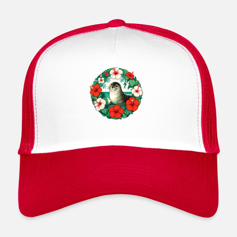 Retro Hawaiian Monk Seal Trucker Cap