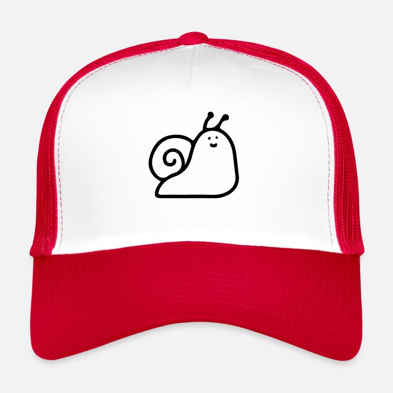 Niedliche Schnecke Illustration! - Trucker Cap - Weiß/Rot
