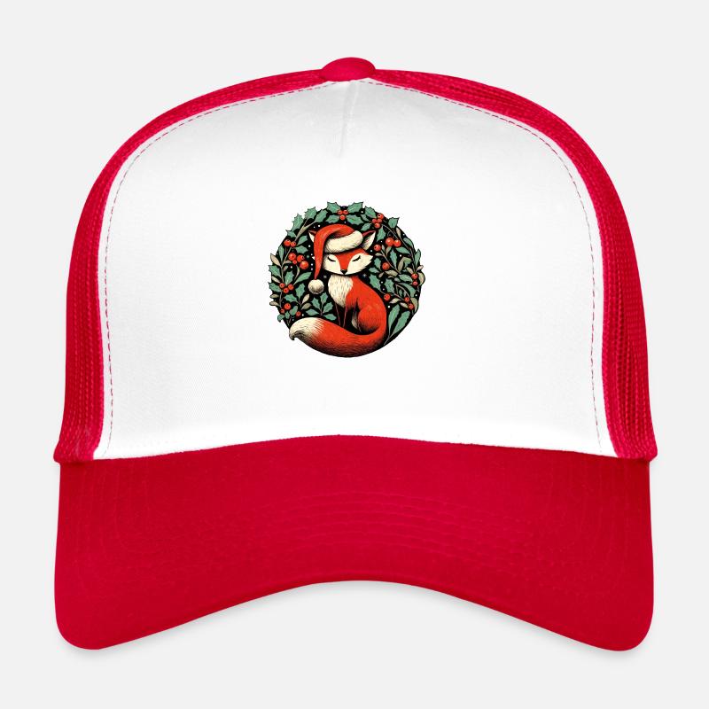 Red Fox Christmas Trucker Cap