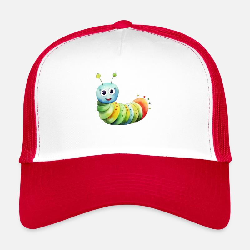 Caterpillar class class animal caterpillar - Trucker Cap - white/red