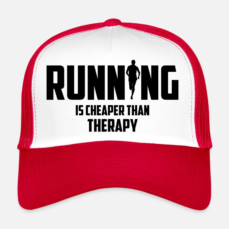Running Lauf Läufer Runner Trailrun Hobby Sport - Trucker Cap - Weiß/Rot