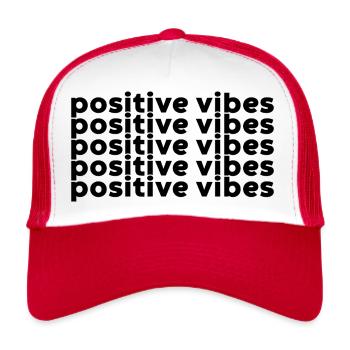 Positive Vibes - Trucker Cap - white/red - Front