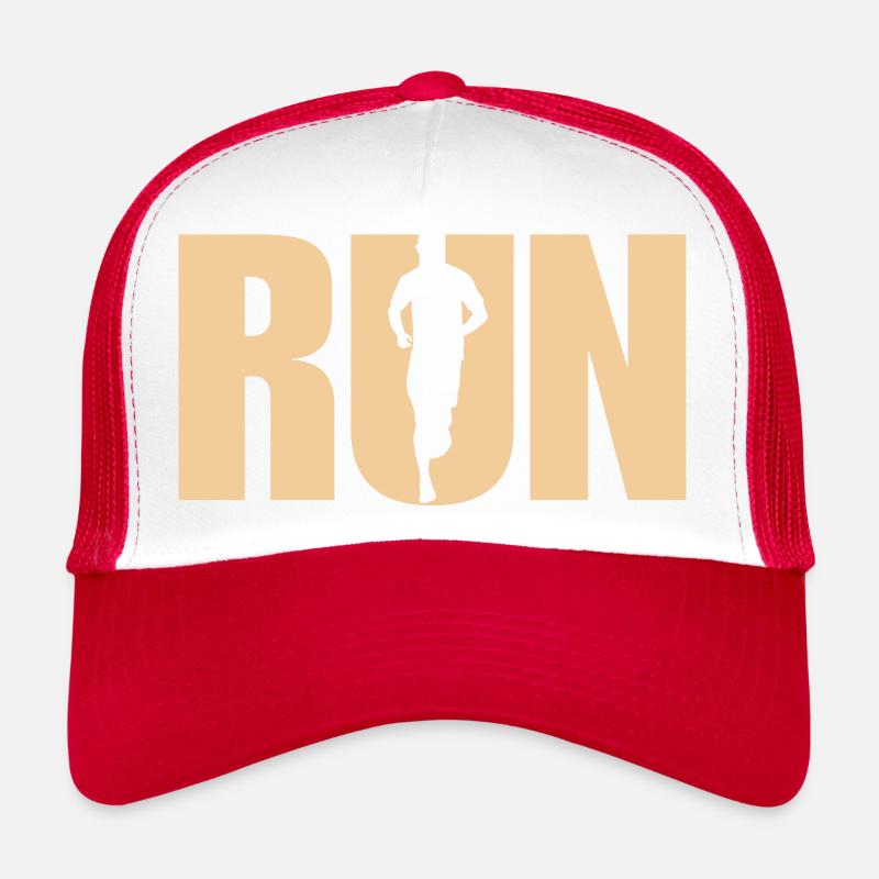 Run -idée cadeau sportive - Casquette trucker  - blanc/rouge