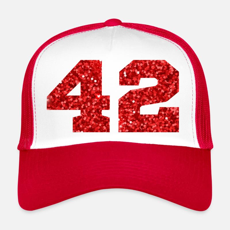 Numéro 42 paillettes rouge - 42e anniversaire Casquette trucker 
