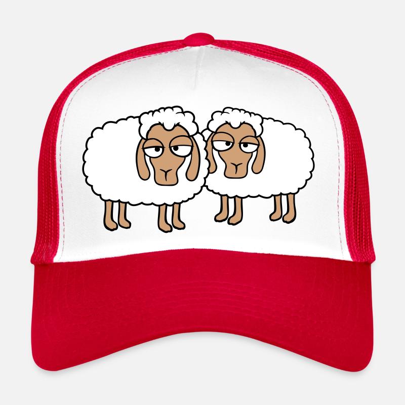 2 moutons fatigués ennuyés look équipe de moutons mignon Casquette trucker 