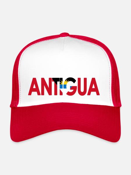 Antigua Flag Antigua & Barbdua Caraïbes - Casquette trucker  - blanc/rouge - Devant