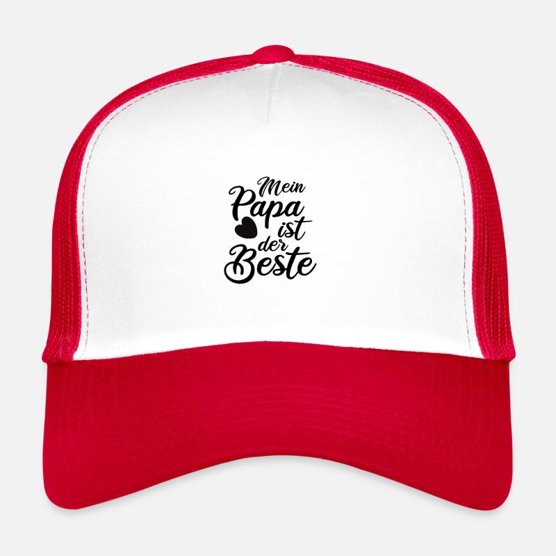 Mein Papa ist der Beste - Trucker Cap - Weiß/Rot