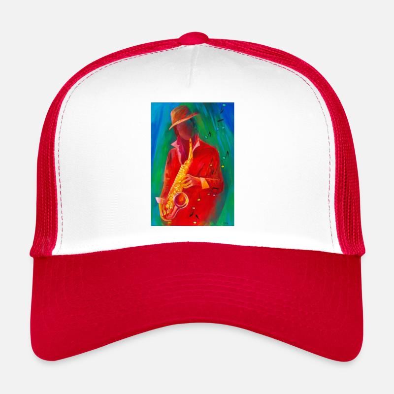 Saxophone - Trucker Cap - Weiß/Rot