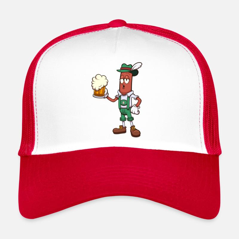 Octoberfest Saucisse avec bière Casquette trucker 
