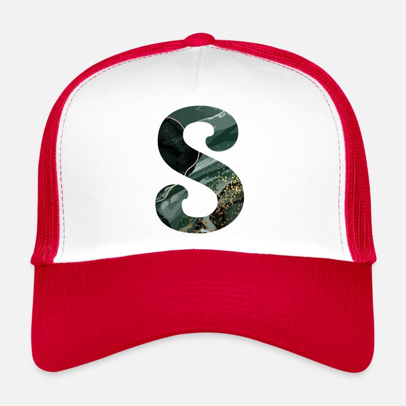 Lettre s marbré vert Casquette trucker 