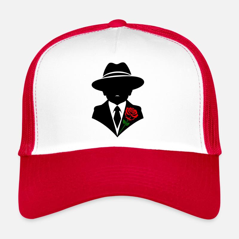 Baby Capone - Mit Stil & Rose - Trucker Cap - Weiß/Rot