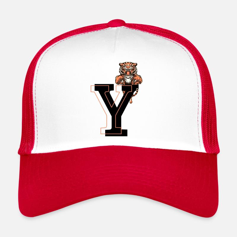 Brief und Tiger - Geschenkidee - Trucker Cap - Weiß/Rot