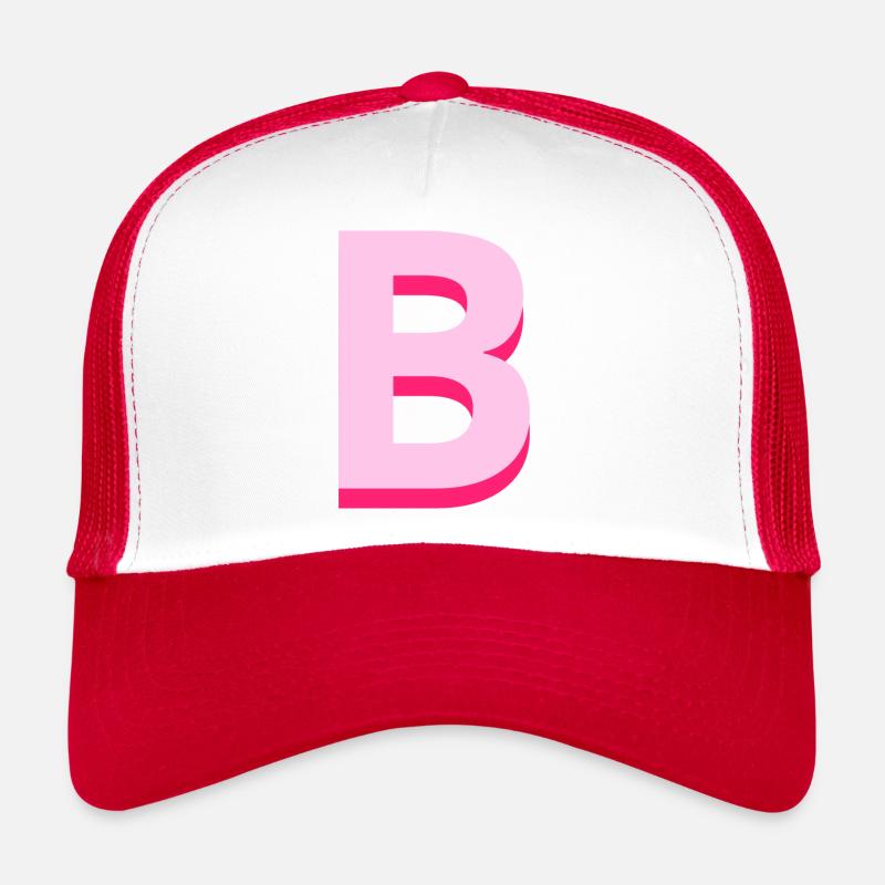 Pop- und moderner rosafarbener Buchstabe b Trucker Cap