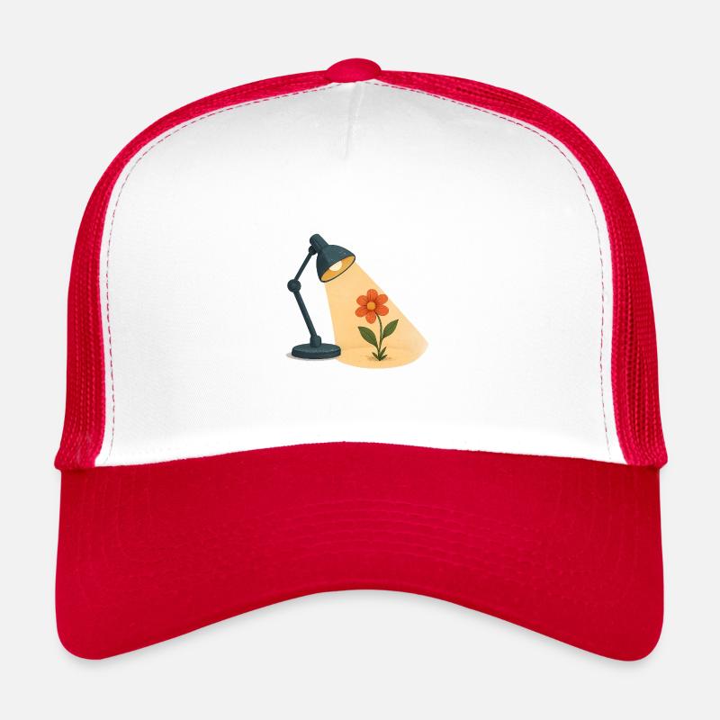 Rising Flower - Trucker Cap - white/red