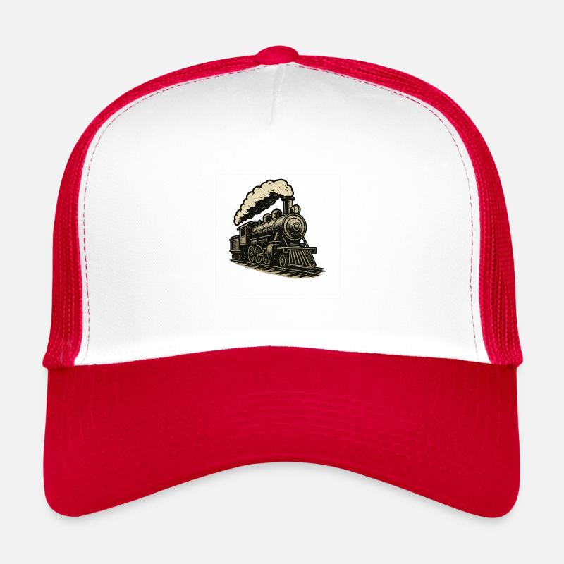 Dampflokomotive - Trucker Cap - Weiß/Rot