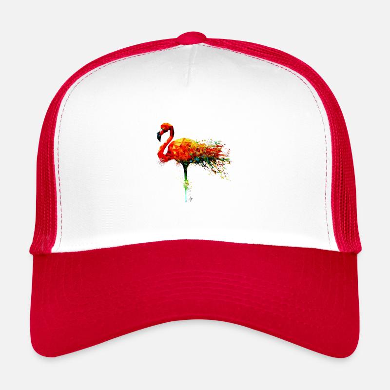 Watercolor Flamingo left Trucker Cap