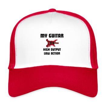 My guitar – high output, low action - Trucker Cap - white/red - Front