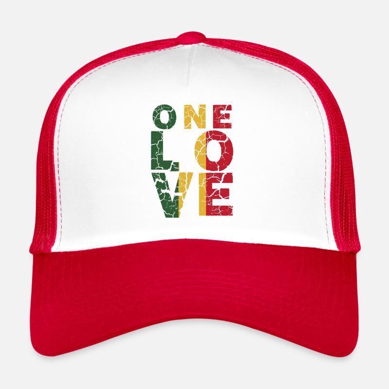 One Love - Casquette trucker  - blanc/rouge