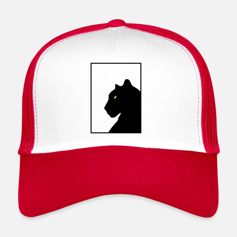 Panther black frame - Trucker Cap - Weiß/Rot