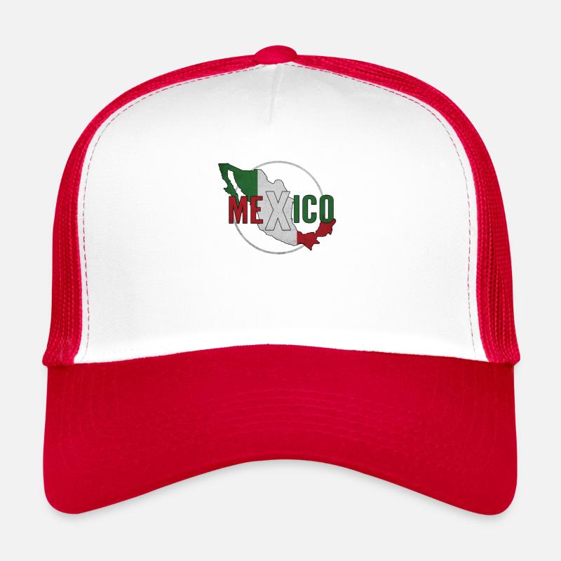 Mexique - Casquette trucker  - blanc/rouge