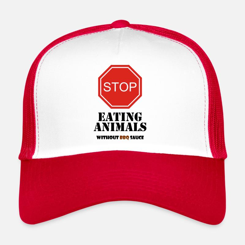 Arrêtez de manger des animaux sans sauce barbecue Casquette trucker 