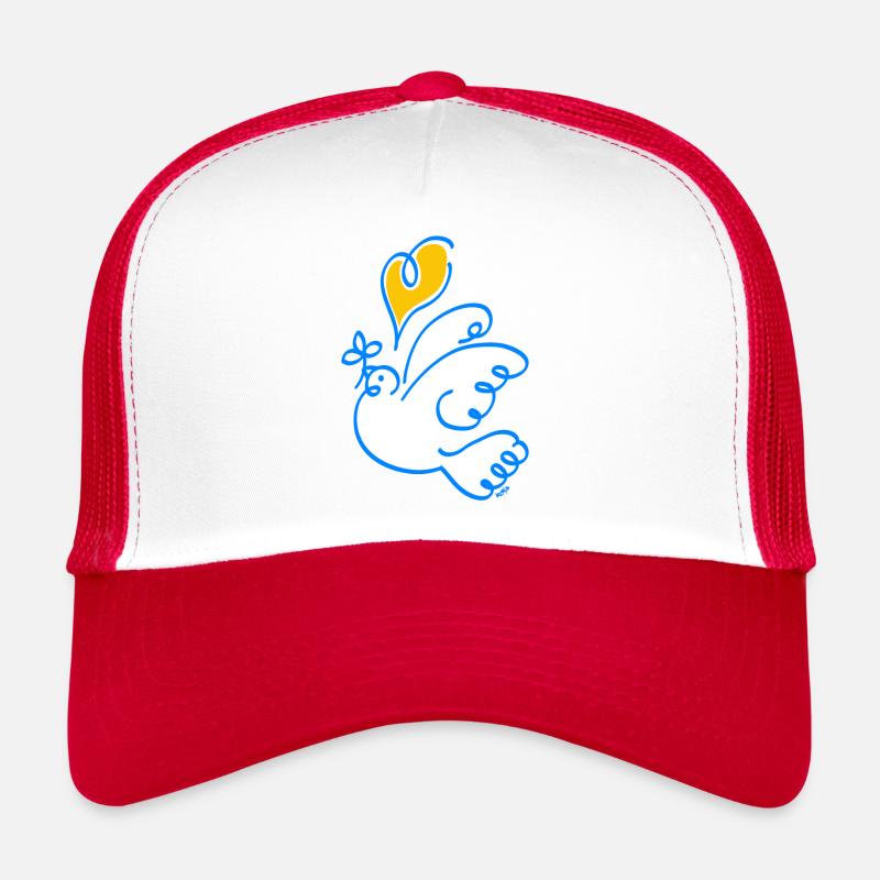 Weisse Taube mit gelbem Herz Trucker Cap