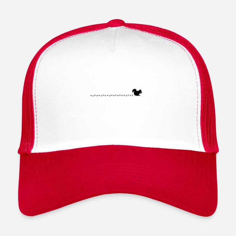 Écureuil rongeurs Traces d’écureuils - Casquette trucker  - blanc/rouge