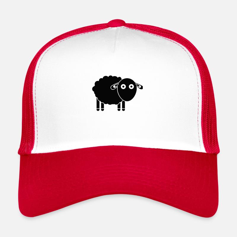 Schaf - Trucker Cap - Weiß/Rot