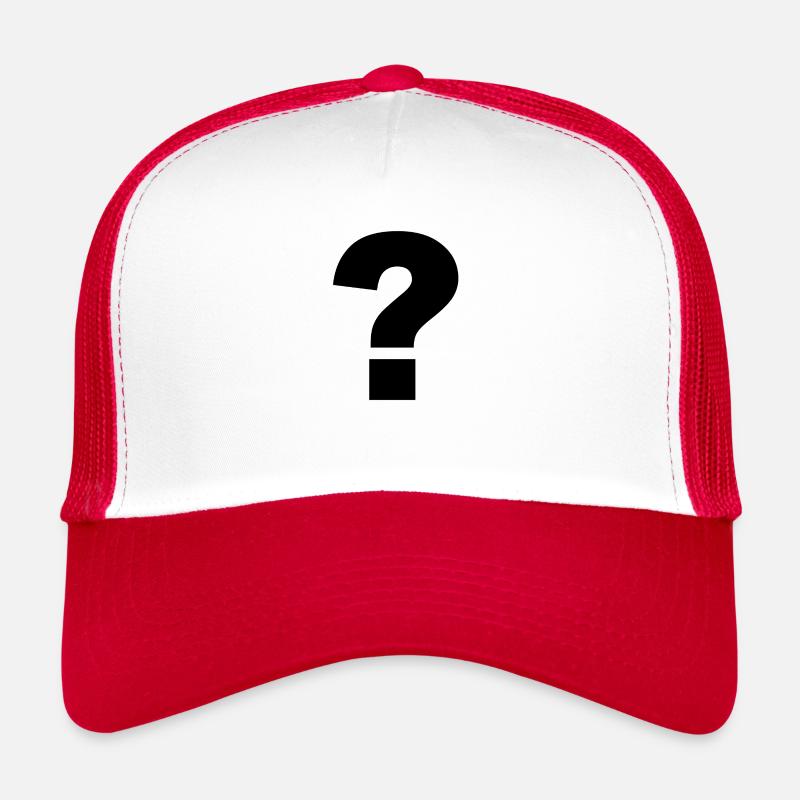 Fragezeichen black - Trucker Cap - Weiß/Rot