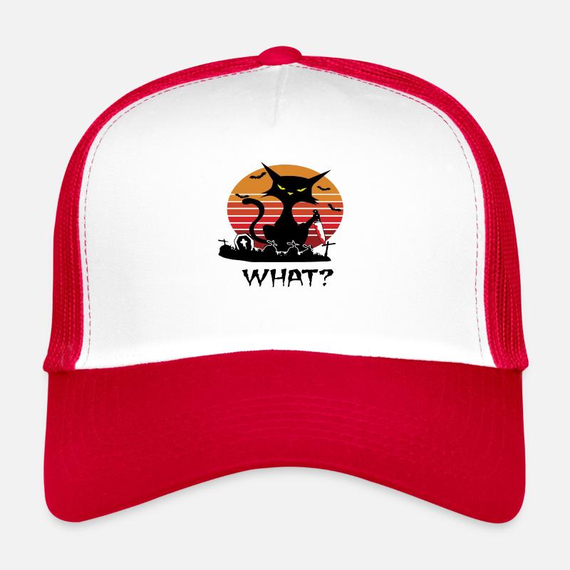 Lustige Katze, die sagt - Trucker Cap - Weiß/Rot