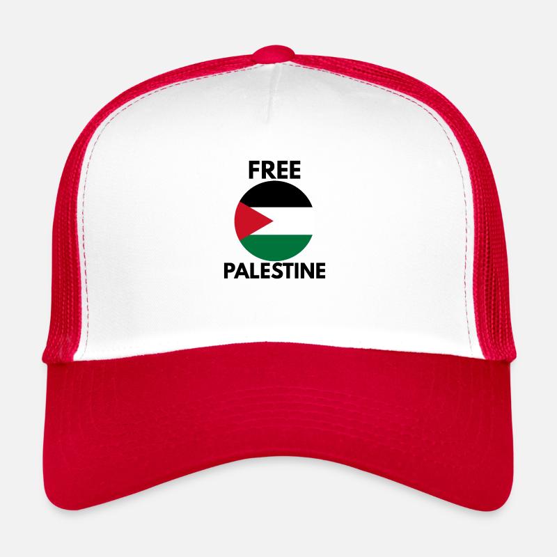 Free Palestine - Trucker Cap - white/red