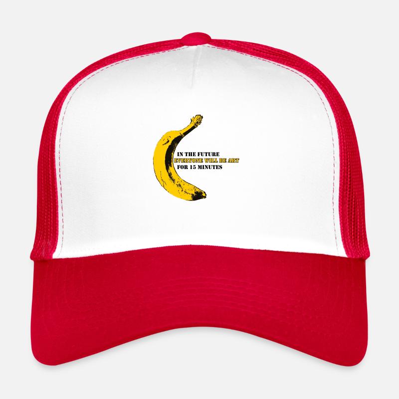 Everyone will be Art | Warhol Banana - Trucker Cap - Weiß/Rot