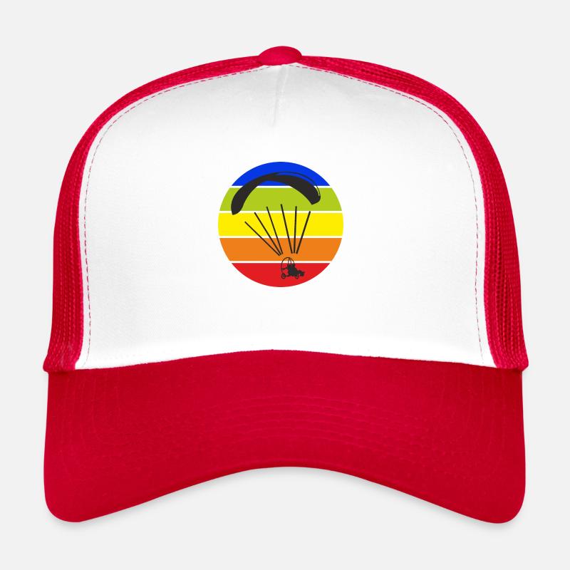 Motorschirm Paramotor Trike Bunter Retro Kreis Trucker Cap