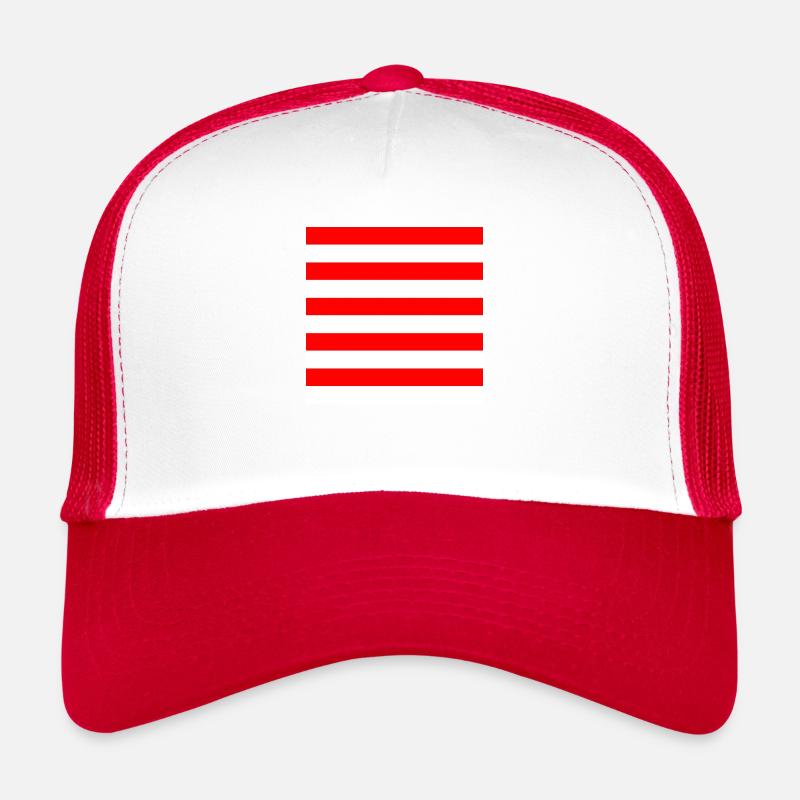 Bandes de drapeau rouges et blanches de couleur USA Casquette trucker 