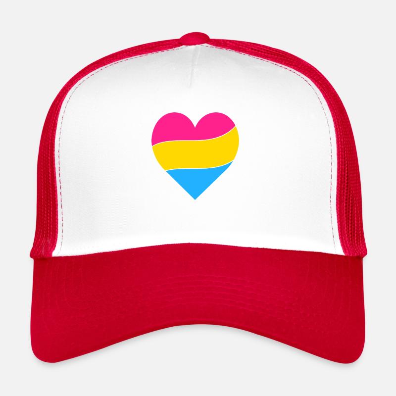 Pan Herz | Pride - Trucker Cap - Weiß/Rot