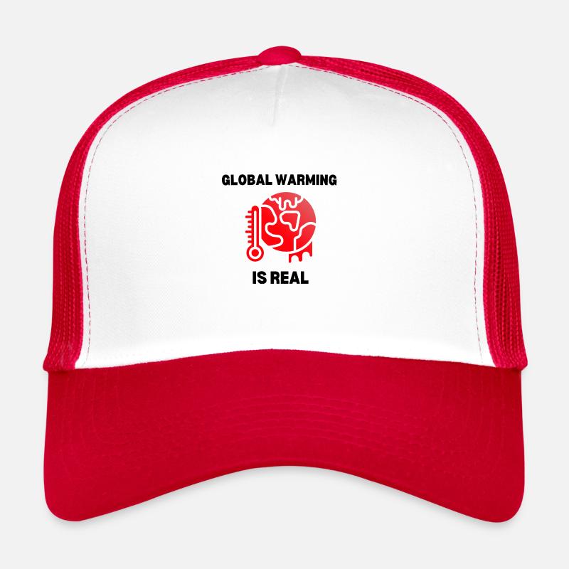 Globale Erwärmung ist real - Trucker Cap - Weiß/Rot