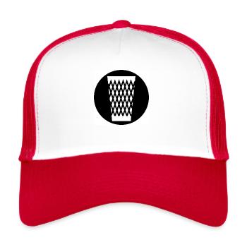 Ribbed Glass #Geripptes #Frankfurt #069 - Trucker Cap - white/red - Front