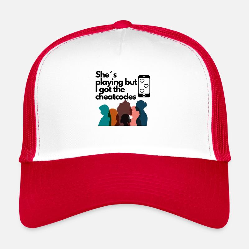 Elle plaaying mais j’ai la chemise amusante Cheatcodes Casquette trucker 