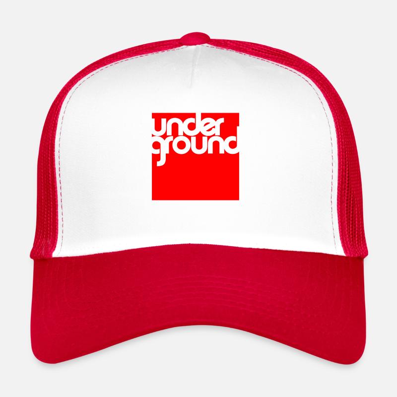 Underground-Musik-Techno-House-Geschenk - Trucker Cap - Weiß/Rot