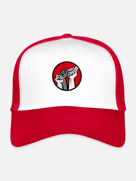 fists3c - Trucker Cap - white/red - Front