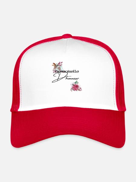 Demoiselle d'honneur - Casquette trucker  - blanc/rouge - Devant