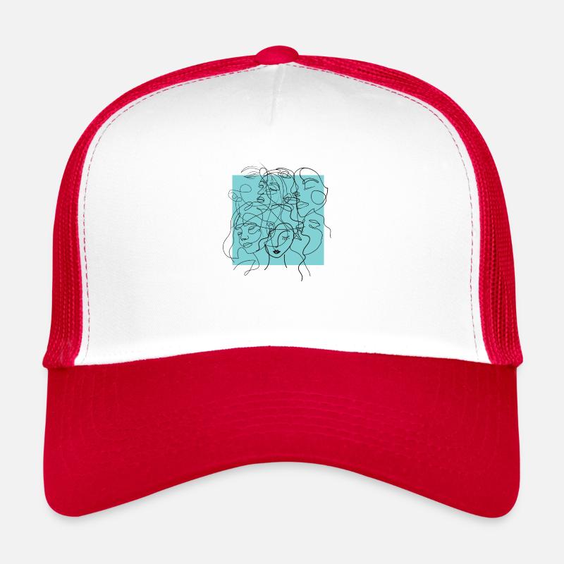 Face line blue Trucker Cap