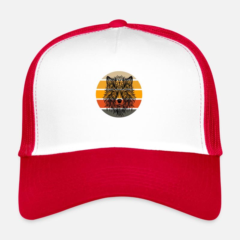 Wolf Sunset Head Trucker Cap